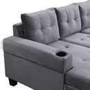 Modern Sectional Sofa Set With L Shape Chaise Lounge And Storage by HouseOfZazla