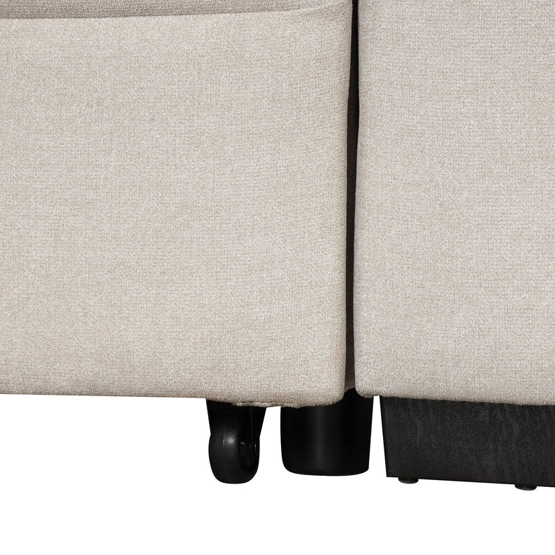 87.4" Sleeper Sofa Bed, 2 in 1 Pull Out sofa bed L Shape Couch with Storage Ottoman for Living Room, Bedroom Couch and Small Apartment, Beige