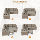 L-Shape Sofa Bed Pull-Out Sleeper Sofa With Wheels, USB Ports, Power Sockets For Living Room by HouseOfZazla