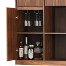 53.2" Fluted Buffet Wine Cabinet with Mini Fridge Nook by HouseOfZazla