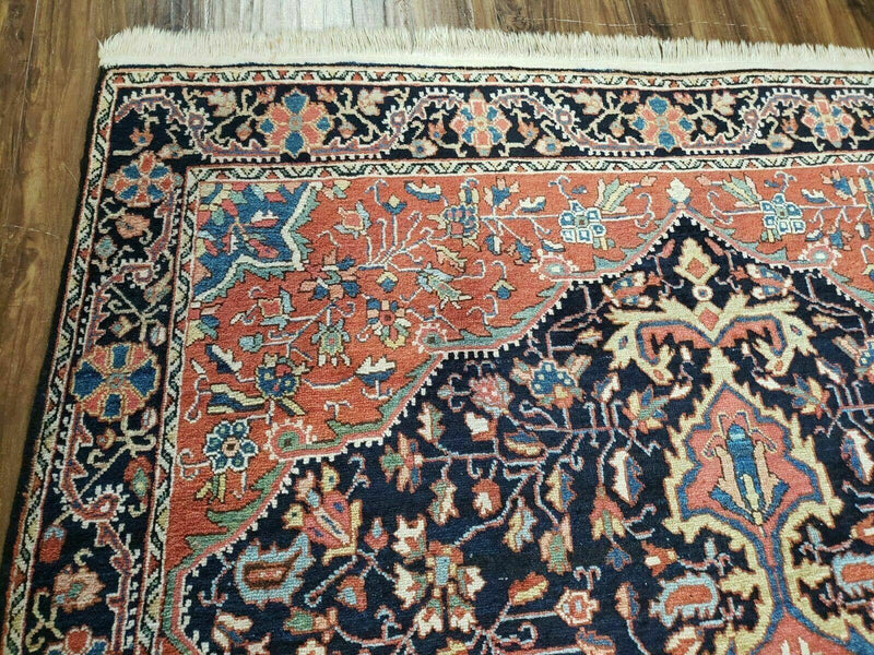 4.5' X 6.5' Handmade Antique Fine Indian Wool Rug Carpet Red