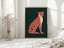 Pop Art Cheetah in Coral