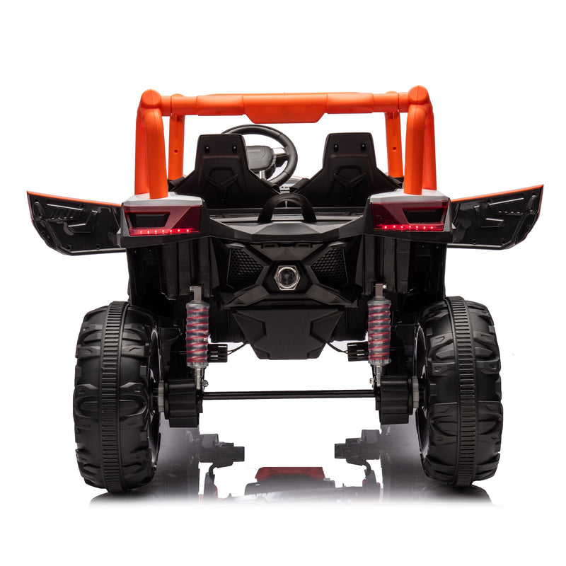 24V Ride On XXL UTV car for kid,2seater with two safety belts, Side by Side 4x4 Ride on Off-Road Truck with Parent Remote Control, Battery Powered Electric Car w/High Low Speed, two safety belts.