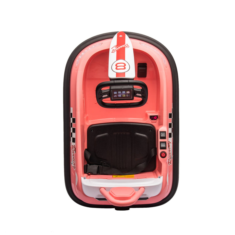 6V Kids Ride on Electric Go Kart Bumper Car W/Parents Remote Control,Three Speed Adjustable,LED Lights,Horn,Bluetooth,Player&360Spin,Vehicle body with Anti-collision padding for 18m+.