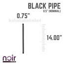 1/2 in. x 24 in. Prefinished Matte Black Pipe by PIPE DECOR