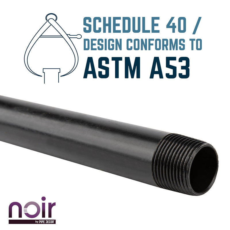 1/2 in. x 24 in. Prefinished Matte Black Pipe