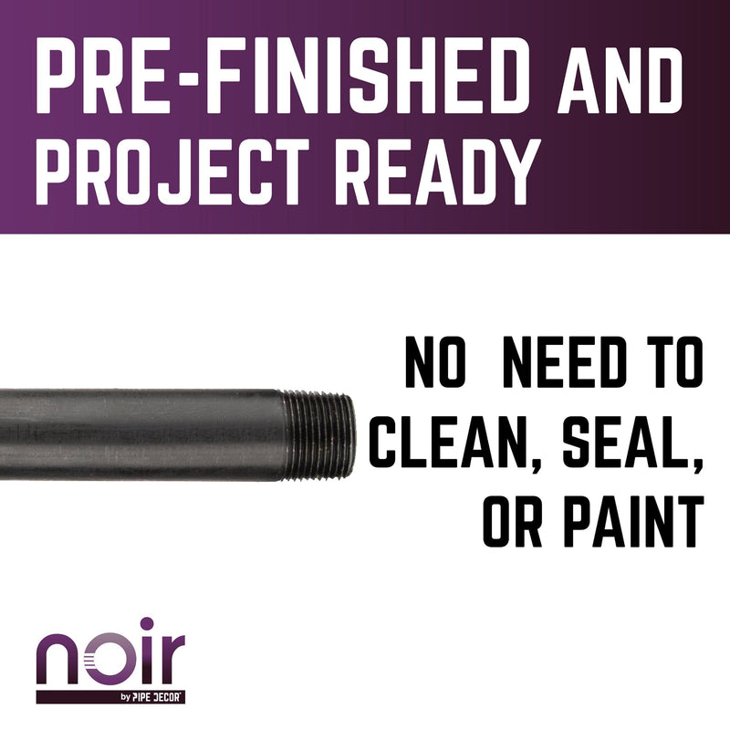 1 in. x 30 in. Prefinished Matte Black Pipe