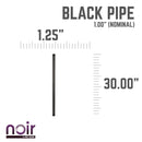 1 in. x 30 in. Prefinished Matte Black Pipe by PIPE DECOR