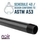 1 in. x 30 in. Prefinished Matte Black Pipe