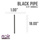 3/4 in. x 18 in. Prefinished Matte Black Pipe by PIPE DECOR