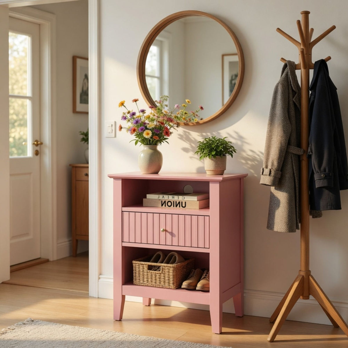 Fluted Nightstand With 2 Drawers, photo 38 of 40