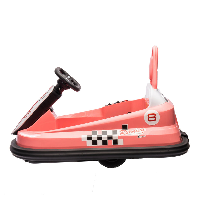 6V Kids Ride on Electric Go Kart Bumper Car W/Parents Remote Control,Three Speed Adjustable,LED Lights,Horn,Bluetooth,Player&360Spin,Vehicle body with Anti-collision padding for 18m+.