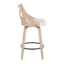 Charlotte - Farmhouse Fixed Height Counter Stool With Swivel (Set of 2) - White Washed / Cream by HouseOfZazla