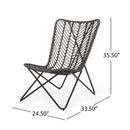 Outdoor Wicker Chair With Geometric Cross Base, Set of 2 - Gray by HouseOfZazla