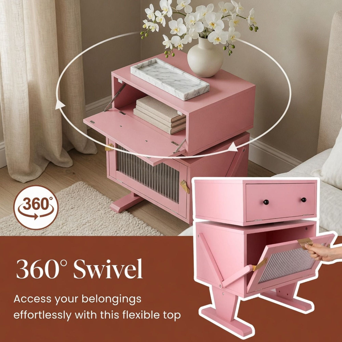 Robot LED Nightstand With 360° Rotating Drawer, photo 14 of 40