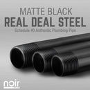 1/2 in. x 6 in. Noir Black Barn Door Handle - 10.5 in. L