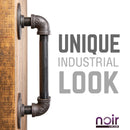 1/2 in. x 6 in. Noir Black Barn Door Handle - 10.5 in. L