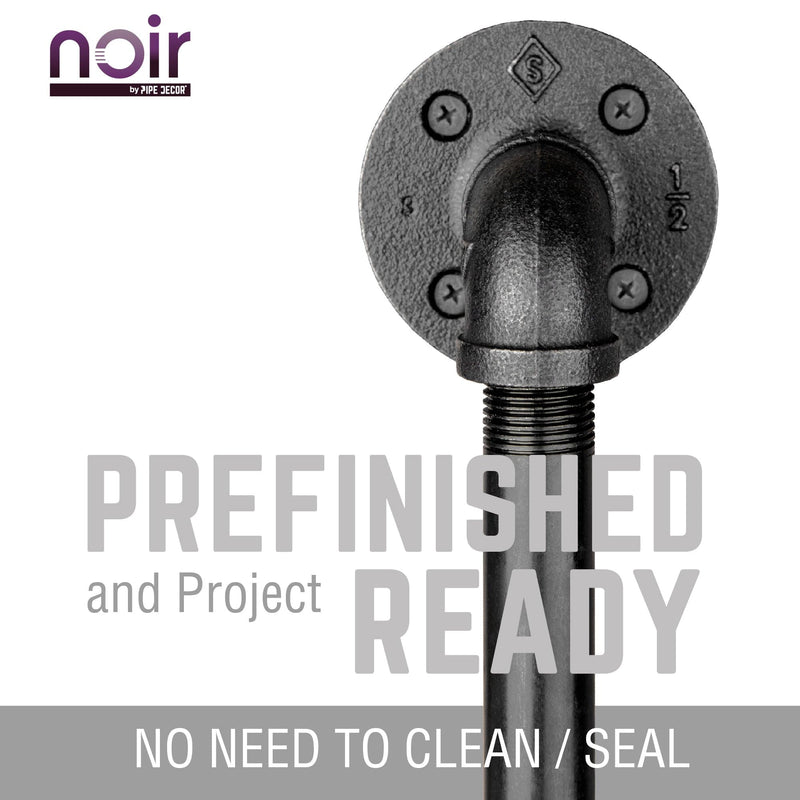 1/2 in. x 6 in. Noir Black Barn Door Handle - 10.5 in. L