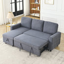 78.8" Reversible Sleeper Combo Sofa with Pullout Bed, Comfortable Linen L-Shaped Combo Sofa Sofa Bed, Living Room Furniture Sets for Tight Spaces