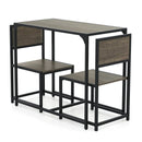 3 Pcs Dining Set Compact Table and 2 Chair with Metal Frame for for Small Space by LJGDeals