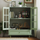 Minimalist Buffet Cabinet With Double Glass Doors And Drawer by HouseOfZazla