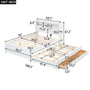 Full Size Platform Bed With Trundle, Drawers, USB Ports And Built In Shelves - White