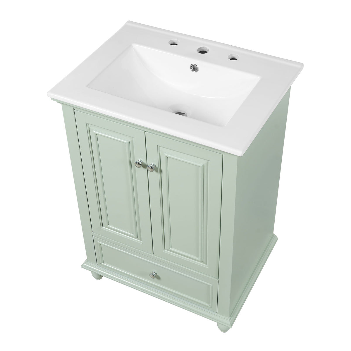 Modern Bathroom Vanity With Sink, Cabinet With Drawer And Dividers, Rectangular Storage Unit, photo 15 of 40