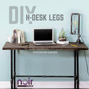 Noir Black H Desk by PIPE DECOR