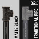 Noir Black H Desk by PIPE DECOR