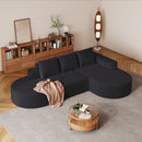 Modern Curved Sofa, L-Shaped Modular Sectional Set With 3 Pillows by HouseOfZazla