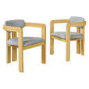 Set of 2 Outdoor Acacia Wood Dining Chairs with Cushions by HouseOfZazla