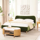 Roman - Curved Headboard Upholstered Platform Bed by HouseOfZazla