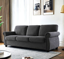 Soft Sofa, Upholstered 3 Seater Couch With High Density Foam, Loose Back Cushions And Turned Legs by Unique Piece Furniture