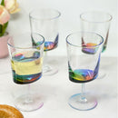 Halo Leadingware Oval Plastic Wine Glasses (Set of 4), Unbreakable Bpa Free Acrylic, 12Oz - Clear by HouseOfZazla