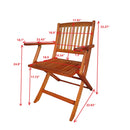 Foldable Patio Dining Set, Folding Chairs, Indoor And Outdoor Universal (Set of 4) - Teak by HouseOfZazla