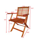 Foldable Patio Dining Set, Folding Chairs, Indoor And Outdoor Universal (Set of 4) - Teak by Unique Piece Furniture