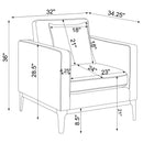 Saba - Upholstered Chair With Reversible Cushions - Gray