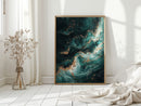 Celestial Drift in Emerald and Gold