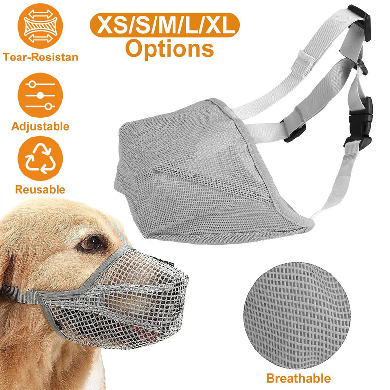 Pet Muzzle Mask Soft Mesh Muzzle Adjustable Dog Mouth Cover with Breathable Mesh Adjustable Neck Forehead Strap for Anti Biting Barking Chewing, photo 4 of 8