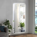 Wall Mounted Full Body Mirror With Dimming Lights Glass - Silver by HouseOfZazla