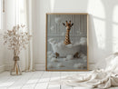 Giraffe in a Bathtub of Bubbles