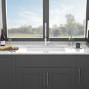 Elegant Farmhouse Apron Front Ceramic Single Bowl, Kitchen Basin