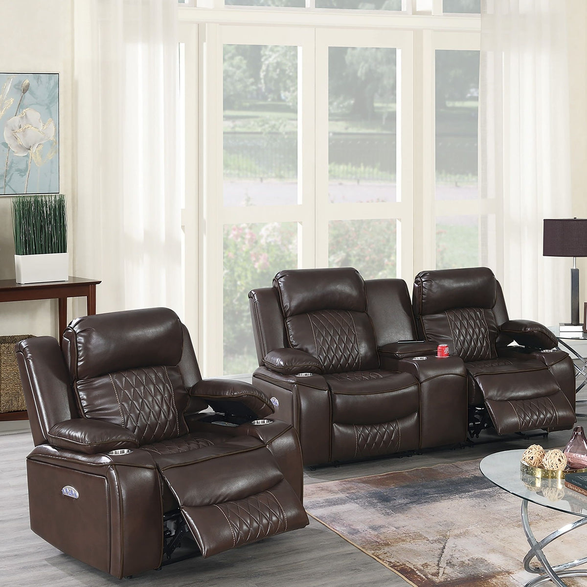 Power Motion Living Room Set With USB Port, Adjustable Headrest, Cup Holder, photo 11 of 28