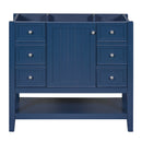 36" Bathroom Vanity without Sink, Cabinet Base Only, One Cabinet and three Drawers, Blue