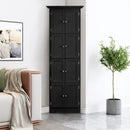 Tall Storage Cabinet With Doors And 4 Shelves For Living Room, Kitchen, Office, Bedroom, Bathroom, Modern by HouseOfZazla