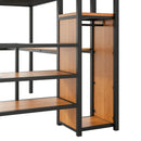 Loft Bed With Desk, Storage Staircase, Small Wardrobe And LED Light