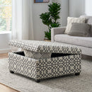 Richmond Storage Ottoman with Unique Pattern and Ample Storage - Gray by HouseOfZazla