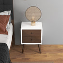 Caroline - Mid-Century Modern Style Night Stand 2 Drawer by HouseOfZazla
