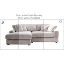 Modern CorduroyCorner sofa Sleeper Sofa Couch With Comfy Deep Seat& 6 Pillows