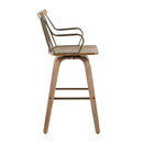 Preston - Farmhouse Counter Stool - White Washed / Antique Copper by HouseOfZazla
